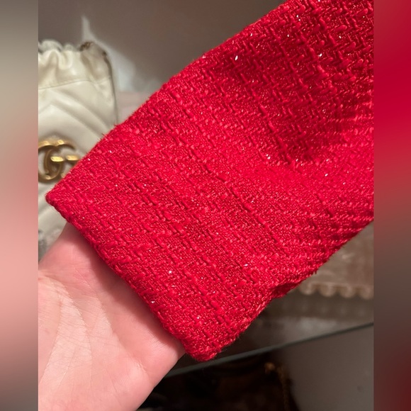 Shein Red Tweed Dress with Gold Buttons - Picture 7 of 11